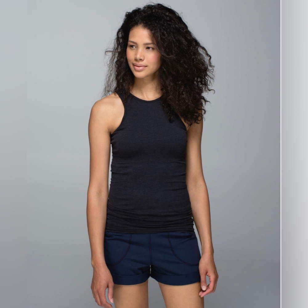 Lululemon Seamlessly Covered Tank Heathered Black Size 4